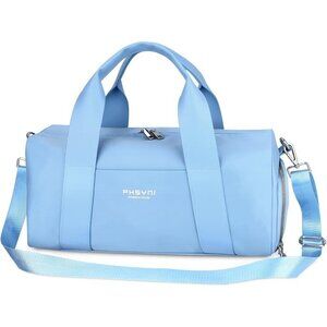 🆕Women Blue Compact Gym Bag Mini Sport Bag with Wet Pocket Compartment Bag